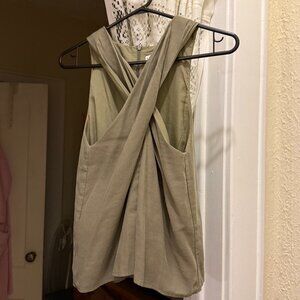 mango green crossover halter neck top